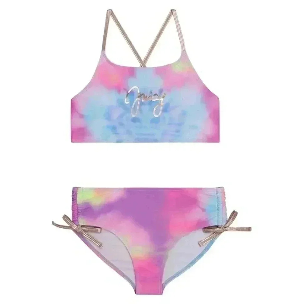 Juicy Couture Girls Size 14 Tie dye 2-Piece Bikini Bathing Swimsuit G